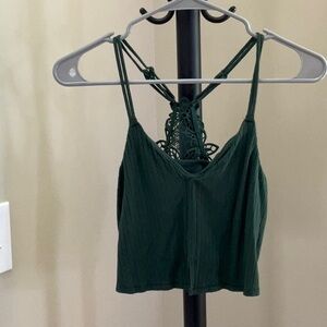 Aerie Green Sleeveless Crop Camisole